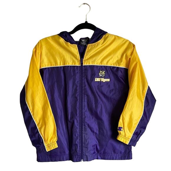 LSU Tigers Starter Jacket Kids 6/7 Windbreaker INVT4 - Picture 1 of 9